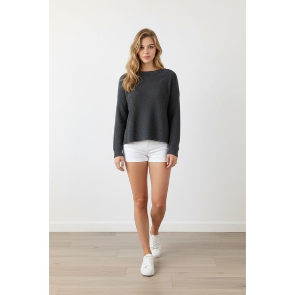 aerie Tops - Aerie Charcoal Grey Long Sleeve Pocket Crewneck Pullover Sweatshirt Top Medium